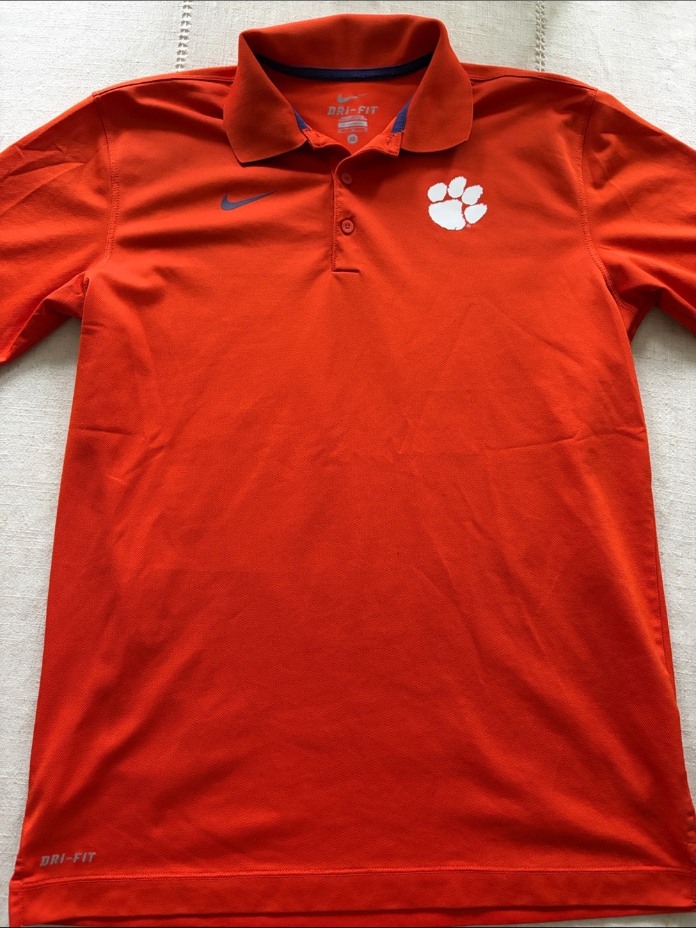 Clemson men’s Nike Dri-FIT Men’s Orange Polo with Team Paw Logo medium